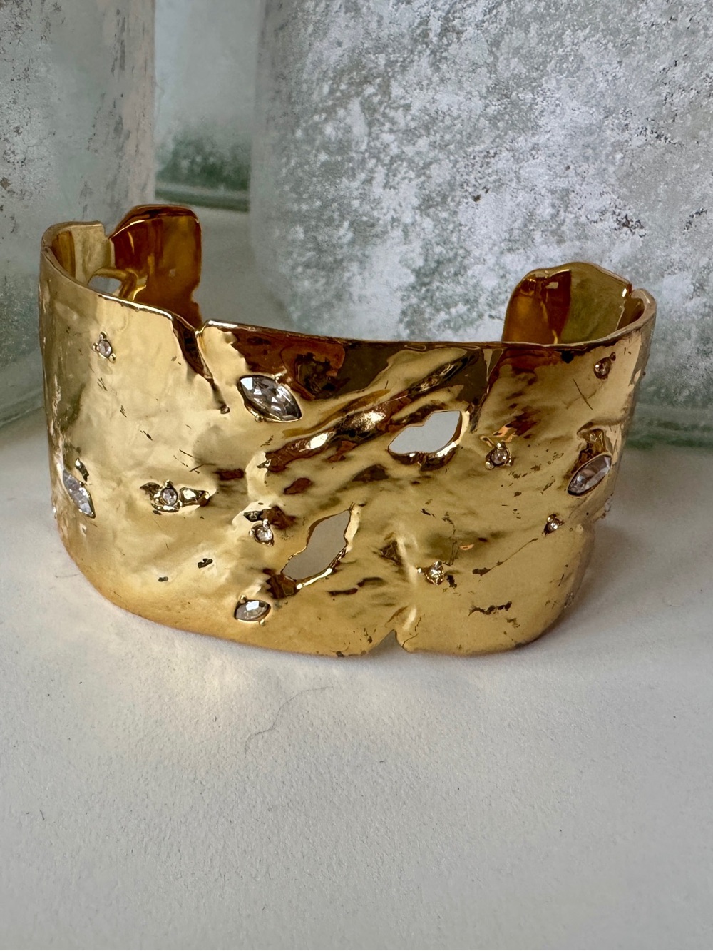 Alexis Bittar Solanales Gold Crystal Cuff Bracelet - Women Jewelry